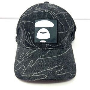 Aape By Bathing Ape Hat Strapback Cap Line Camo Black Grey Moonface Monkey Bape